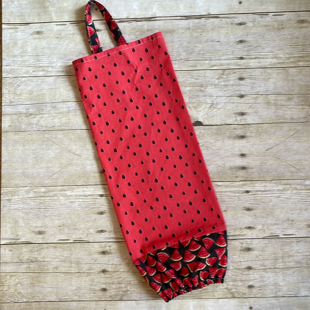 Grocery Bag Holder for Recycling Plastic Bags Watermelon Print Hanging Bag